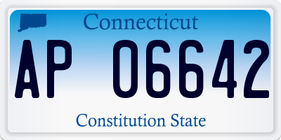 CT license plate AP06642