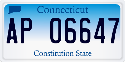 CT license plate AP06647