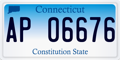 CT license plate AP06676
