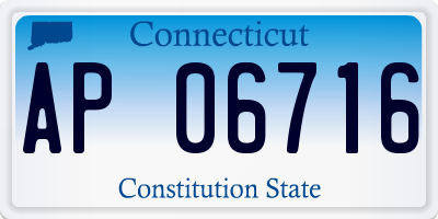 CT license plate AP06716