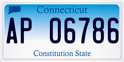 CT license plate AP06786