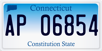 CT license plate AP06854