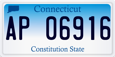 CT license plate AP06916