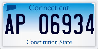 CT license plate AP06934