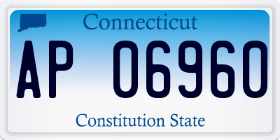 CT license plate AP06960