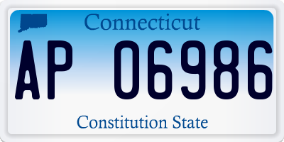 CT license plate AP06986