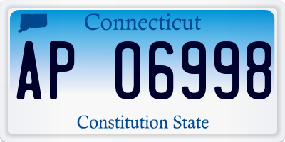 CT license plate AP06998