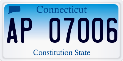 CT license plate AP07006