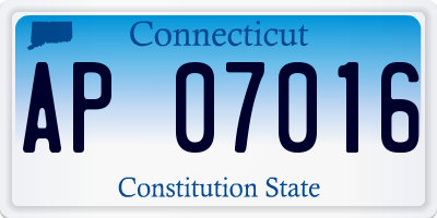 CT license plate AP07016