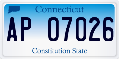 CT license plate AP07026