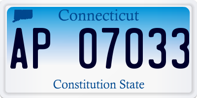 CT license plate AP07033
