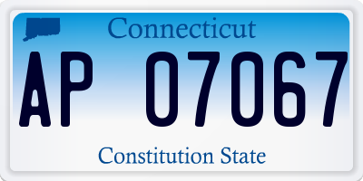 CT license plate AP07067