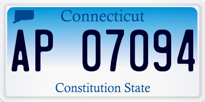 CT license plate AP07094