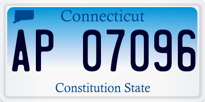 CT license plate AP07096