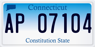 CT license plate AP07104