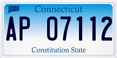 CT license plate AP07112