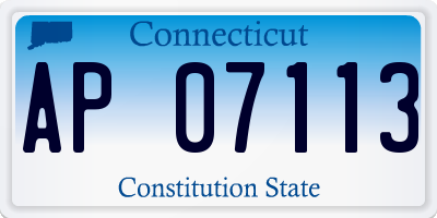 CT license plate AP07113