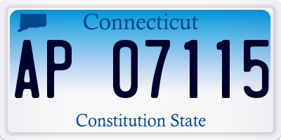 CT license plate AP07115
