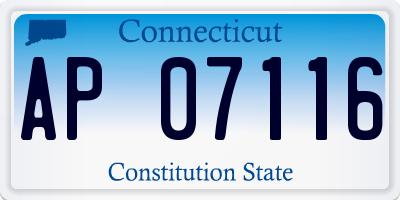 CT license plate AP07116
