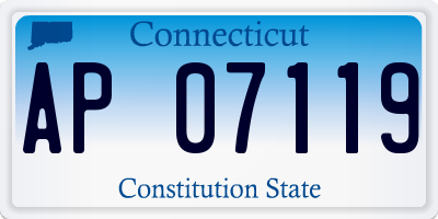CT license plate AP07119