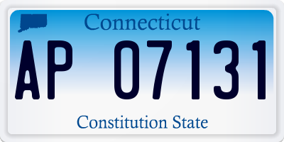 CT license plate AP07131