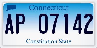 CT license plate AP07142