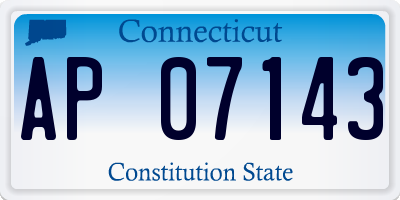 CT license plate AP07143