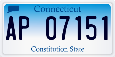 CT license plate AP07151