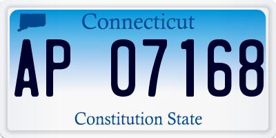 CT license plate AP07168