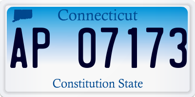 CT license plate AP07173