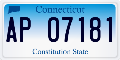 CT license plate AP07181