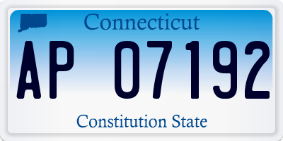 CT license plate AP07192