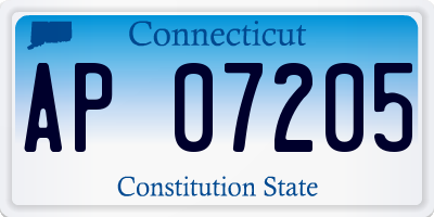 CT license plate AP07205
