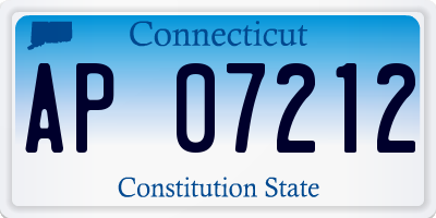 CT license plate AP07212