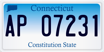 CT license plate AP07231