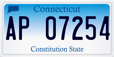 CT license plate AP07254