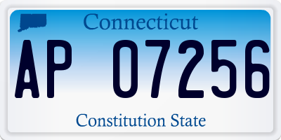 CT license plate AP07256