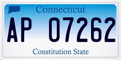 CT license plate AP07262