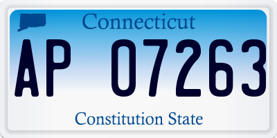CT license plate AP07263