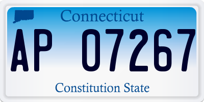 CT license plate AP07267