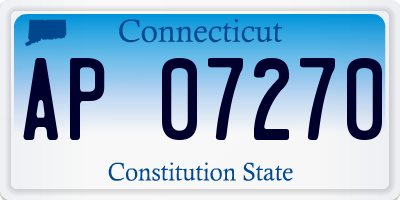 CT license plate AP07270
