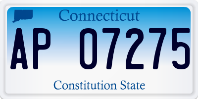 CT license plate AP07275