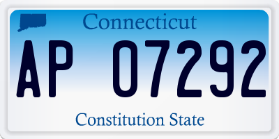 CT license plate AP07292