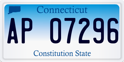 CT license plate AP07296