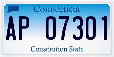 CT license plate AP07301