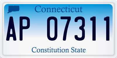 CT license plate AP07311