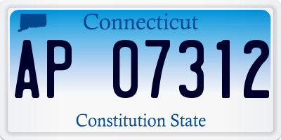 CT license plate AP07312