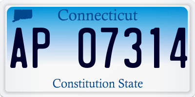 CT license plate AP07314