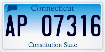 CT license plate AP07316