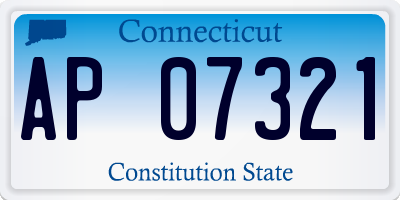 CT license plate AP07321